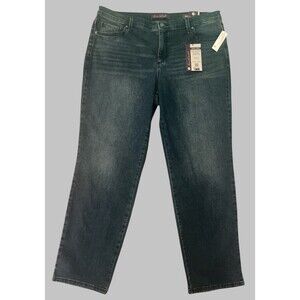 Gloria Vanderbilt  Jeans Women 16 Amanda Blue Denim Slimming Tapered Leg NWT